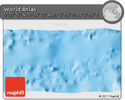 Physical 3D Map of the Area around 5° 56' 49" N, 93° 34' 29" E