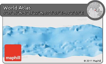 Physical Panoramic Map of the Area around 5° 56' 49" N, 93° 34' 29" E