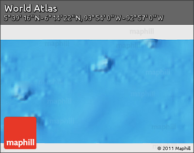 Physical 3D Map of the Area around 5° 56' 49" N, 93° 25' 30" W