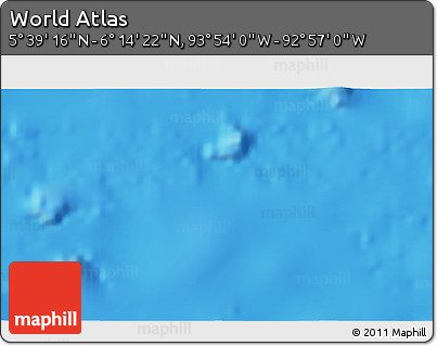 Physical 3D Map of the Area around 5° 56' 49" N, 93° 25' 30" W