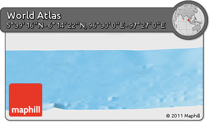 Physical Panoramic Map of the Area around 5° 56' 49" N, 96° 58' 29" E