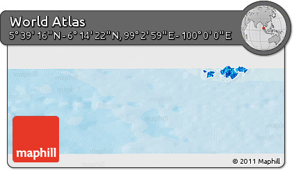 Political Panoramic Map of the Area around 5° 56' 49" N, 99° 31' 30" E