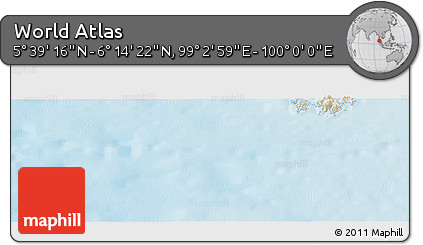 Shaded Relief Panoramic Map of the Area around 5° 56' 49" N, 99° 31' 30" E