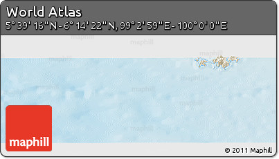 Shaded Relief Panoramic Map of the Area around 5° 56' 49" N, 99° 31' 30" E