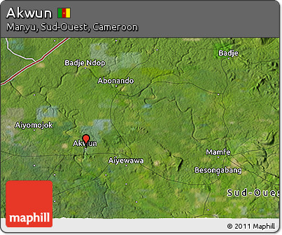 Satellite 3D Map of Akwun