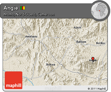 Shaded Relief 3D Map of Angie