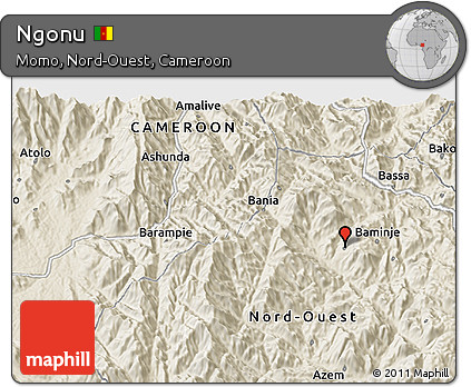 Shaded Relief 3D Map of Ngonu