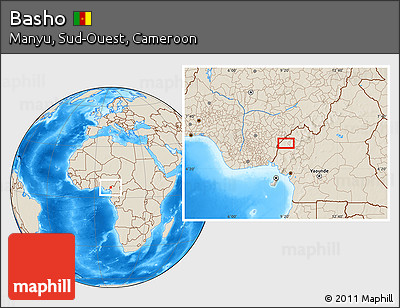Shaded Relief Location Map of Basho