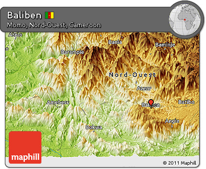 Physical Panoramic Map of Baliben
