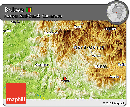 Physical Panoramic Map of Bokwa