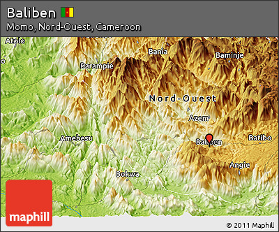 Physical Panoramic Map of Baliben