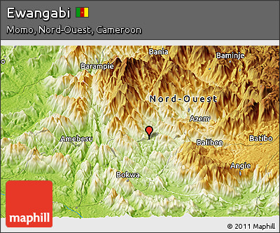 Physical Panoramic Map of Ewangabi