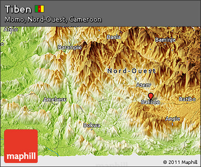 Physical Panoramic Map of Tiben