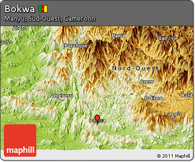 Physical Panoramic Map of Bokwa