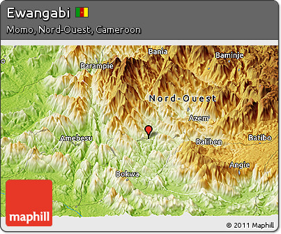 Physical Panoramic Map of Ewangabi