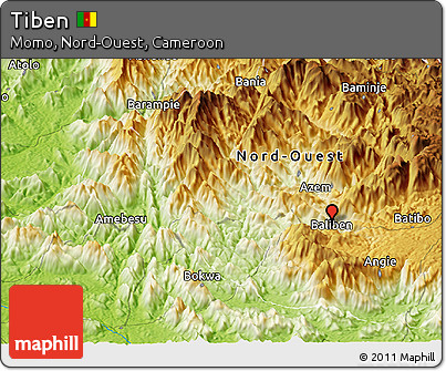 Physical Panoramic Map of Tiben