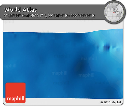 Physical 3D Map of the Area around 5° 4' 25" S, 100° 22' 30" E