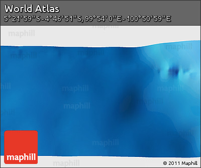 Physical 3D Map of the Area around 5° 4' 25" S, 100° 22' 30" E