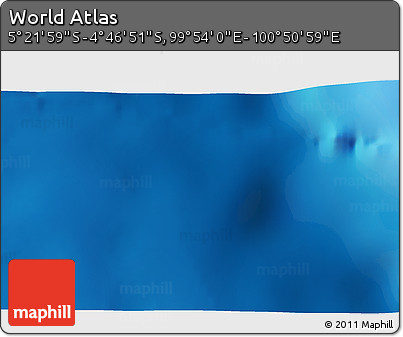 Physical 3D Map of the Area around 5° 4' 25" S, 100° 22' 30" E