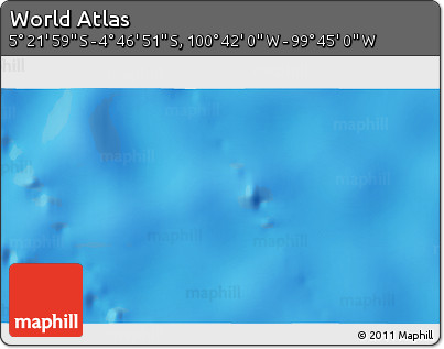 Physical 3D Map of the Area around 5° 4' 25" S, 100° 13' 29" W