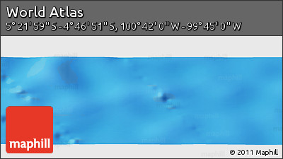 Physical Panoramic Map of the Area around 5° 4' 25" S, 100° 13' 29" W