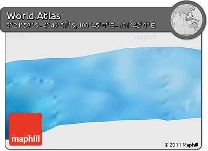 Physical Panoramic Map of the Area around 5° 4' 25" S, 101° 13' 29" E