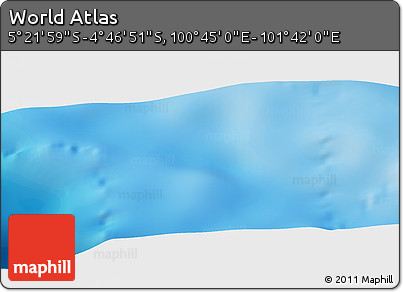 Physical Panoramic Map of the Area around 5° 4' 25" S, 101° 13' 29" E