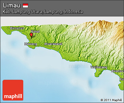 Physical 3D Map of Limau