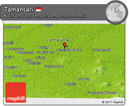 Physical Panoramic Map of Tamansari