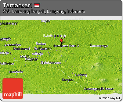 Physical Panoramic Map of Tamansari