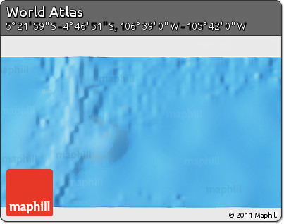Physical 3D Map of the Area around 5° 4' 25" S, 106° 10' 30" W