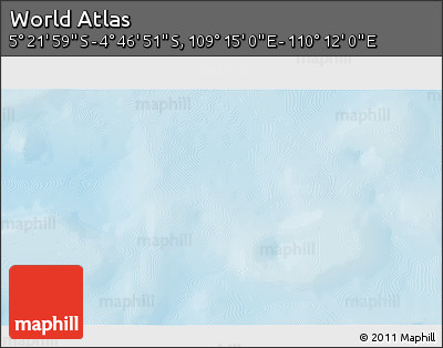 Physical 3D Map of the Area around 5° 4' 25" S, 109° 43' 29" E