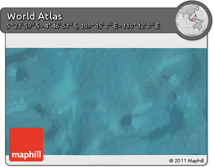 Satellite 3D Map of the Area around 5° 4' 25" S, 109° 43' 29" E