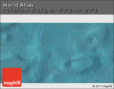 Satellite 3D Map of the Area around 5° 4' 25" S, 109° 43' 29" E