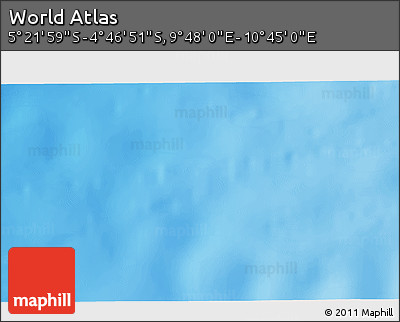 Physical 3D Map of the Area around 5° 4' 25" S, 10° 16' 30" E