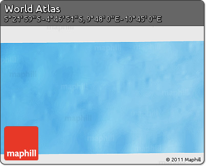 Physical 3D Map of the Area around 5° 4' 25" S, 10° 16' 30" E