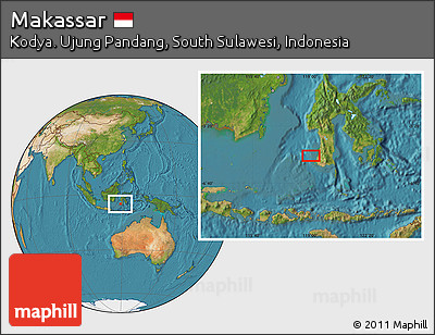 Satellite Location Map of Makassar