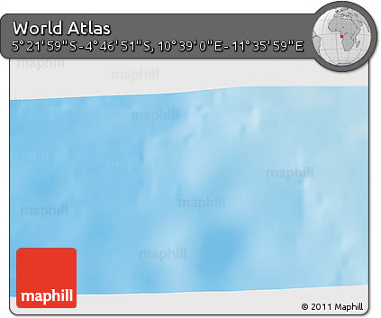 Physical 3D Map of the Area around 5° 4' 25" S, 11° 7' 30" E