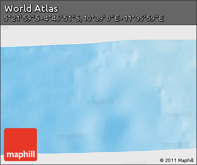 Physical 3D Map of the Area around 5° 4' 25" S, 11° 7' 30" E