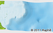 Physical 3D Map of the area around 5° 4' 25" S, 120° 46' 30" E