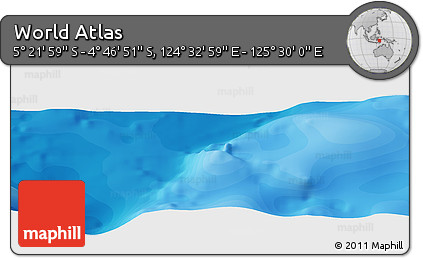 Political Panoramic Map of the Area around 5° 4' 25" S, 125° 1' 30" E