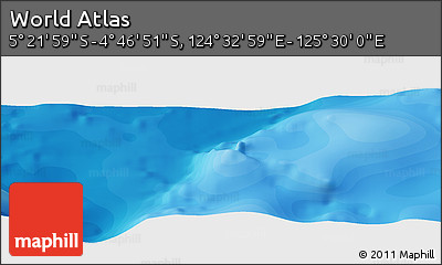 Political Panoramic Map of the Area around 5° 4' 25" S, 125° 1' 30" E