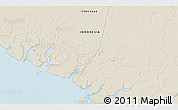 Shaded Relief 3D Map of the area around 5° 4' 25" S, 137° 46' 30" E