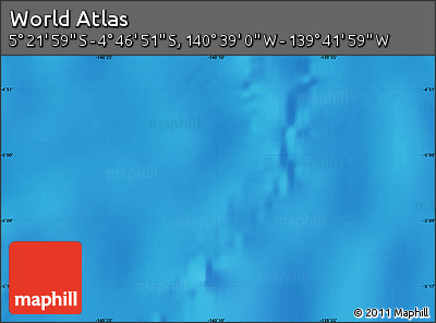 Physical Map of the Area around 5° 4' 25" S, 140° 10' 30" W