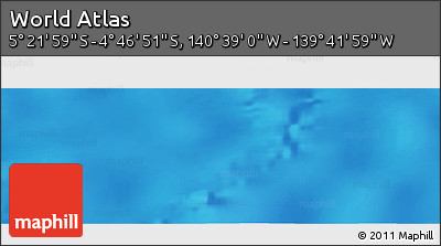 Physical Panoramic Map of the Area around 5° 4' 25" S, 140° 10' 30" W