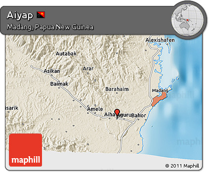 Shaded Relief 3D Map of Aiyap