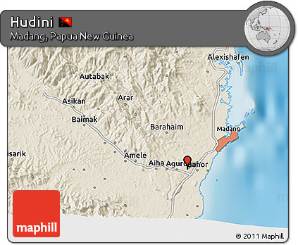 Shaded Relief 3D Map of Hudini