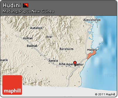 Shaded Relief 3D Map of Hudini