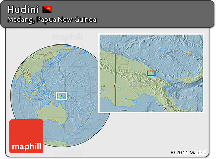 Savanna Style Location Map of Hudini, hill shading