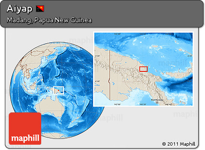 Shaded Relief Location Map of Aiyap